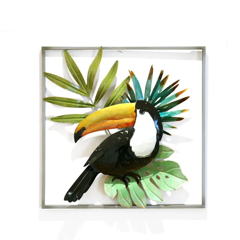 

American Wrought Iron Crafts Wall Decoration Flower Bird Wall Hanging Mural Ornaments Home Bedroom Accessories Art Decor R1182