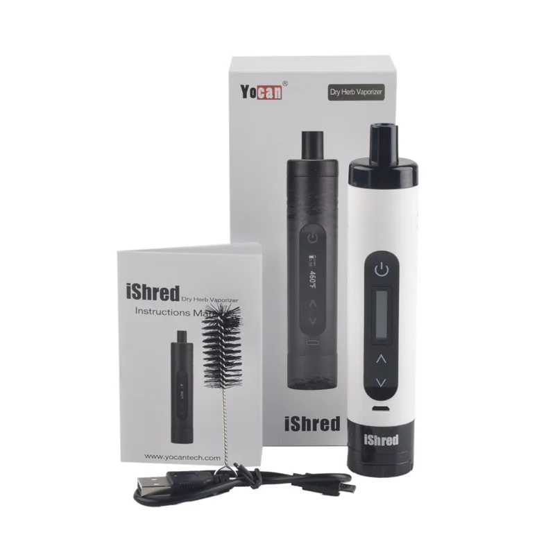 

Original Yocan iShred Dry Herb Vaporizer Pen Kits 2600mah Battery Built-in Herb Grinder Electronic Cigarette Vape Pen Kit