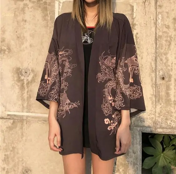 

Summer new loose women's Japanese kimono shirt