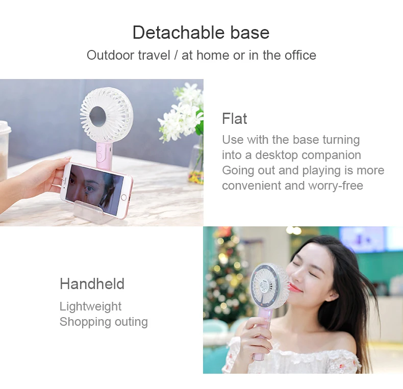 Mini Ventilador USB Fan Rechagable Portable Phone Holder Handheld Makeup Mirror USB Cooling Fan Cooler Gadget Office Gadgets