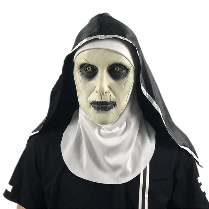 

Party Masks Closed Nun Does Not Illuminate Nun Horror Mask With Headscarf Halloween Female Face Roleplay Horror Face Gadgets