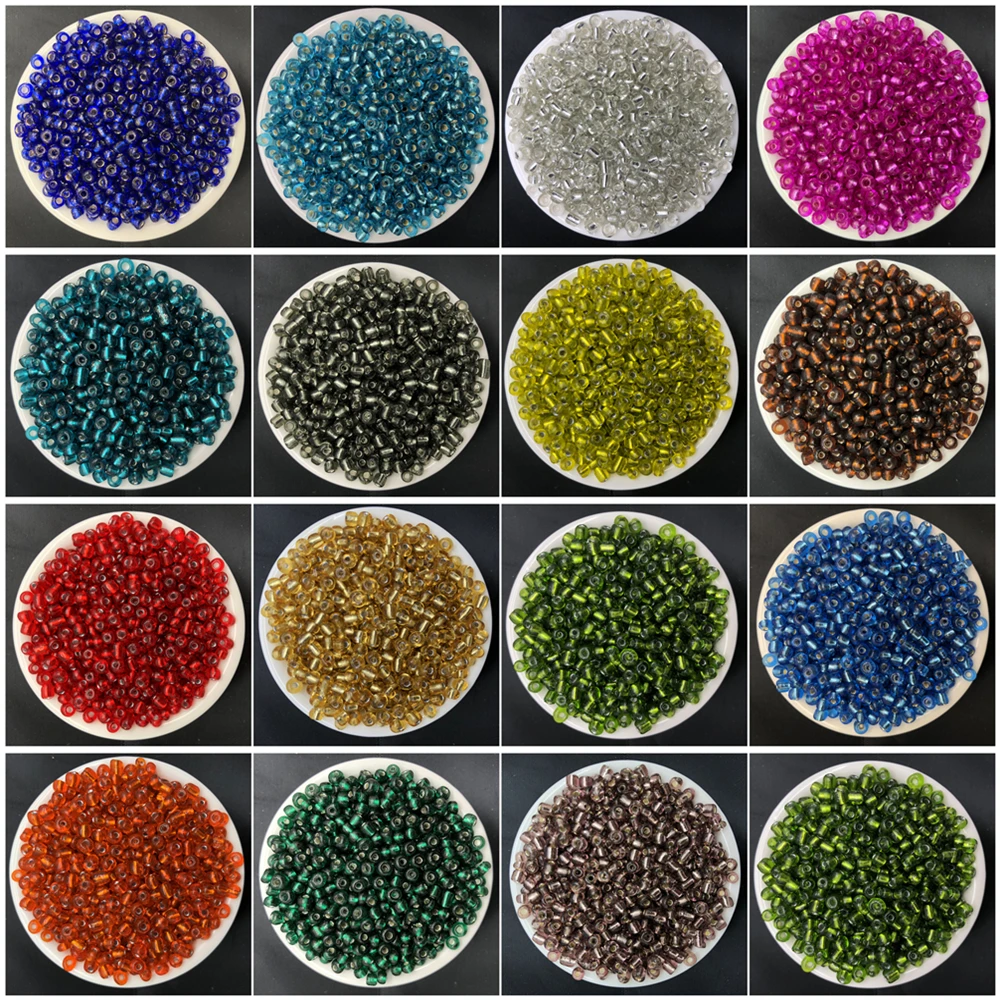 

200pcs 4mm Charm Czech Glass Seed Spacer Beads Irrigation Silver DIY Bracelet Necklace Jewelry Making Accessories