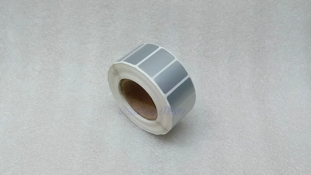 Silver PET Label Sticker 30*15mm 1300 Pieces Matte Silver PET Sticker Waterproof Tearproof Oilproof Barcode Label