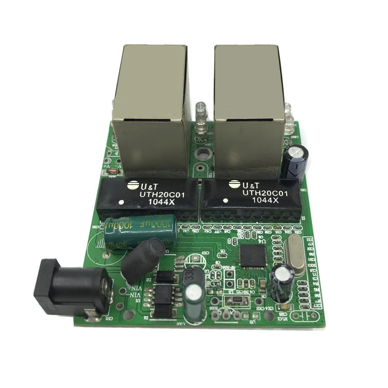 Мини коммутатор с 4 портами ethernet 10 / 100 Мбит/с rj45 сетевой хаб плата модуля pcb для