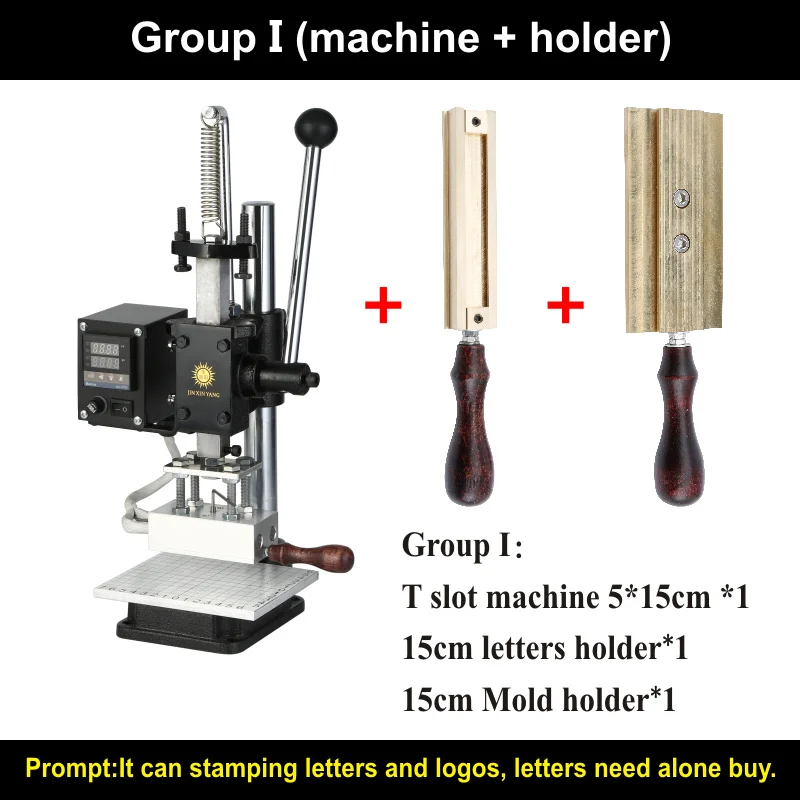 JINXINYANG T слот машина для горячего тиснения фольгой тиснение Руководство кожа бумага дерево машина с измерительной линии буквы тепла пресс - Цвет: Group I