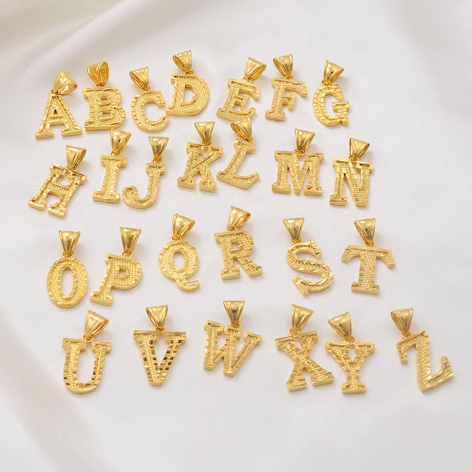A-Z Small Letter Gold Necklaces with Initial Pendant #5