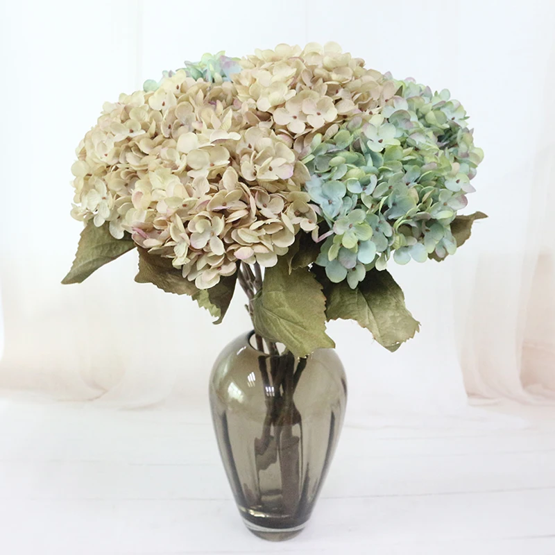 Artificial Hydrangea Silk Flower 1 big flowerBouquet Fleur Artificielle Flores Arrange Table Wedding Home Decor Party accessory (5)