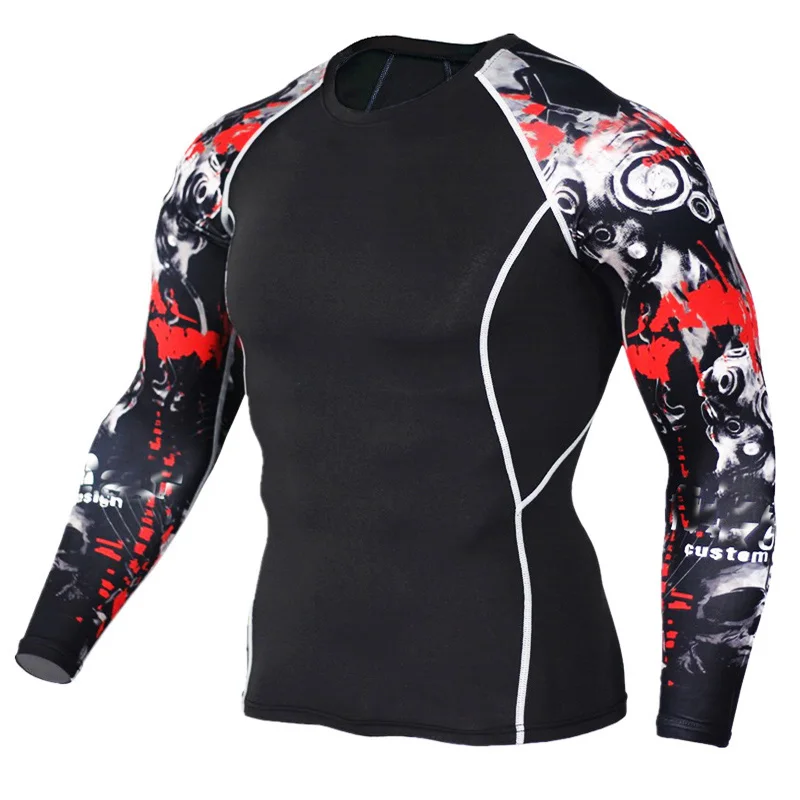 

Long-sleeved T-shirt sports men's running T-shirt fitness sportswear sports men's compression sportswear Rashgard