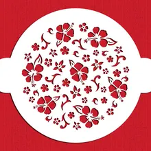 Аэрограф трафарет для украшения торта трафарет гибискуса Круглый " Диам Торт татуировки живопись трафарет