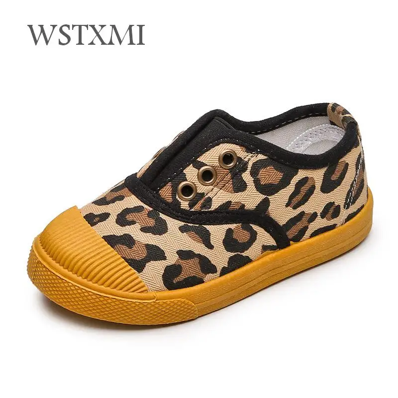 

New Children Canvas Shoes for Kids Boys Sneakers Toddler Casual Leopard Breathable Girls Sports Fashion White Baby Running Shoes
