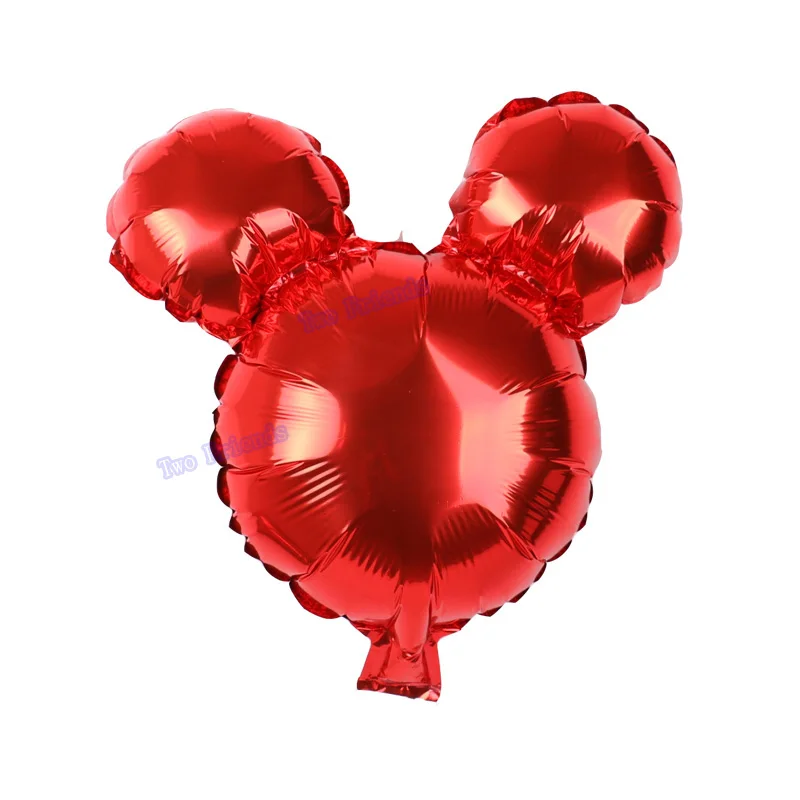 5 шт., 24 дюйма, фольгированные шары в виде Головы Микки Мауса, Минни Маус, праздничные украшения для дня рождения, детские подарки, розовые вечерние воздушные шары для маленьких девочек - Цвет: red