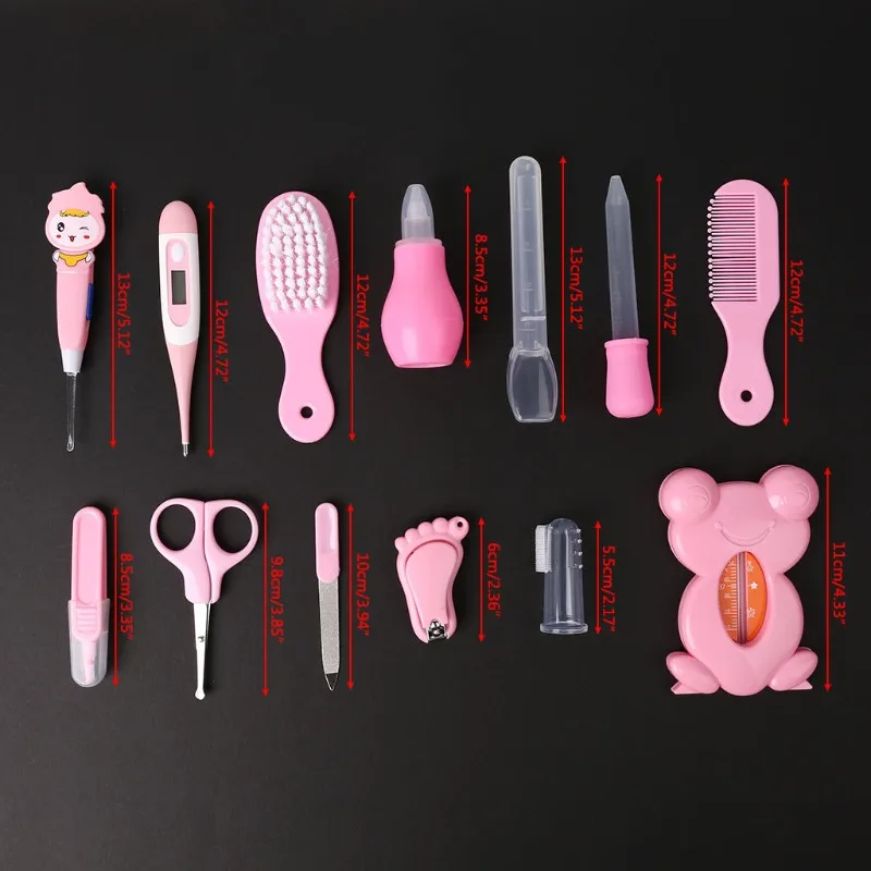 13pcs-Set-Newborn-Baby-Kids-Nail-Hair-Health-Care-Thermometer-Grooming-Brush-Kit (2)