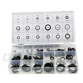 

225pcs 18 Sizes Car Repair Tools O Ring Seal Kit Garage Tools Transmission Kits Parts Rubber Seal Washer Assortment Set