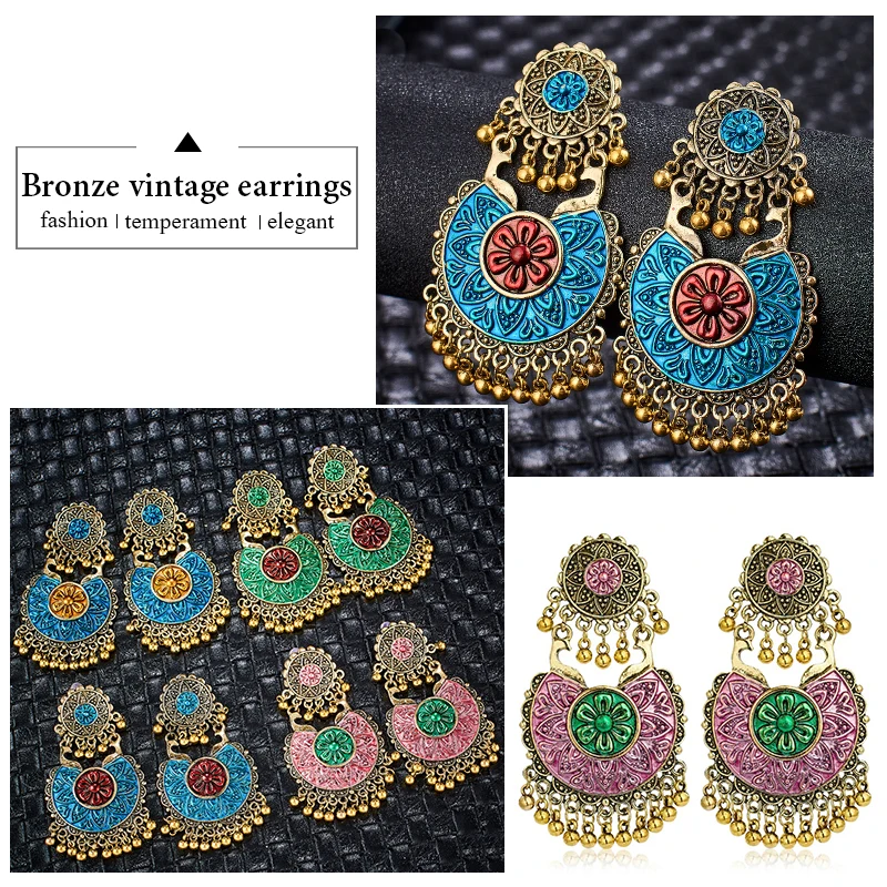 SHUANGR цыганские украшения индийские длинные маленькие серьги подвески Jhumka