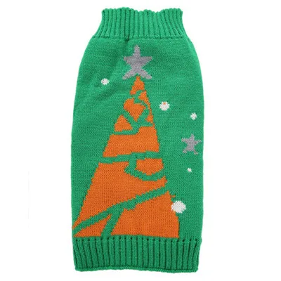 DOGGYZSTYLE, Рождественская зимняя одежда для собак, свитер, пуловеры, джемпер, пальто для маленьких, средних и больших собак, чихуахуа, XS-XL - Цвет: Green