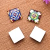 Mixed Fashion Flowers Glass Square Cabochons Transparent Dome for Jewelry Making DIY Findings Flat Back 10mm 15mm 20mm 25mm ► Photo 3/4
