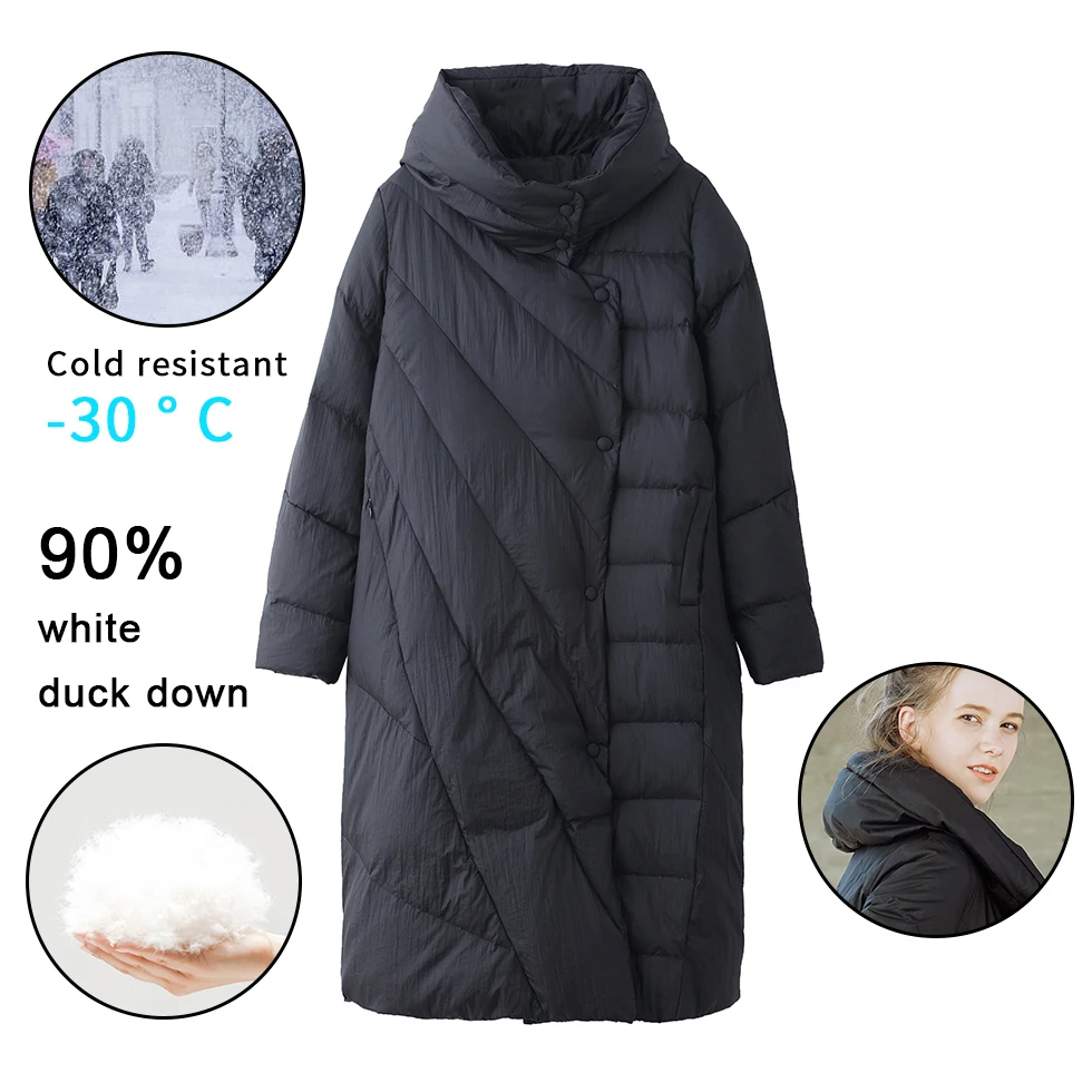 Heizle Down Coat Female Winter Parka 2018 Winter Down Jacket 90% Duck Down Loose Women Down Coats Female Warm Outerwear