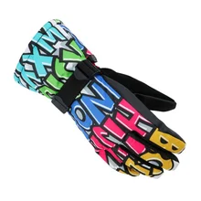 Зимние теплые сноуборд лыжные перчатки каракули напечатанные водонепроницаемые Утепленные перчатки размера плюс для катания на лыжах