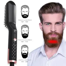 Мужская расческа для выпрямления бороды Быстрый обогреватель борода ионная Электрический утюжок для волос многофункциональная щетка для