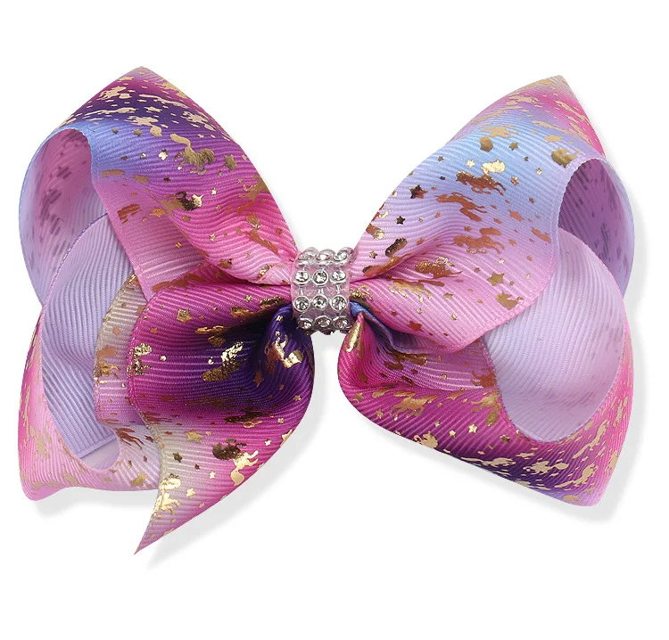 MengNa 20PC 8" JOJO BOW,Ribbon Hair Bow with Clips Ribbon Hair Bow With