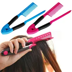 Гребни для волос V тип Выпрямитель волос стиль Инструменты укладки волос Парикмахерские DIY салонный выпрямитель для волос Антистатические