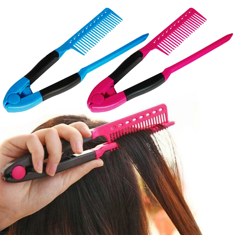 

Hair Combs V Type Hair Straightener Hair Style Styling Tools Hairdressing DIY Salon Hair Straightener Anti-static Comb