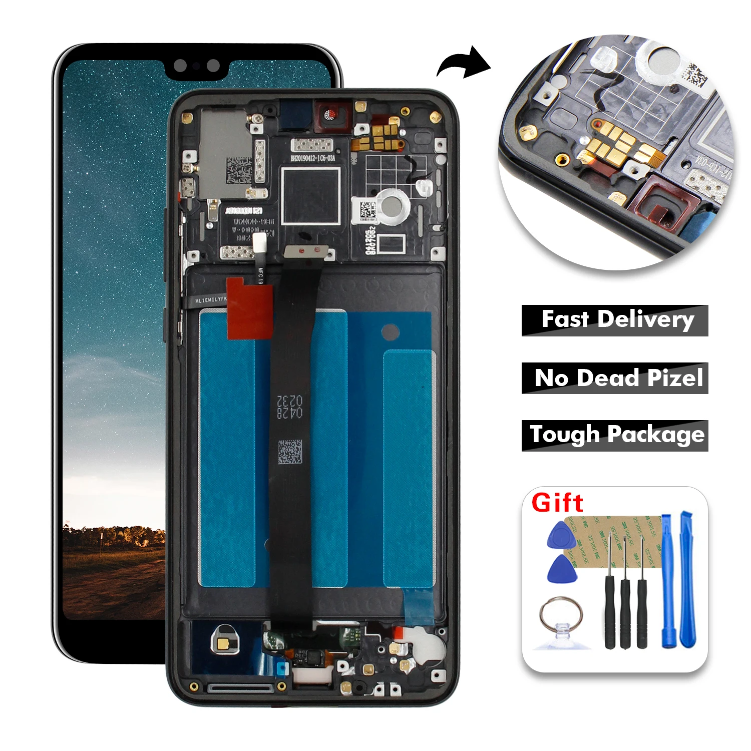 

For Huawei P20 LCD Display Touch Screen Digitizer Panel Glass Assembly with Frame For Huawei EML-L29 EML-L22 EML-L09 EML-AL00