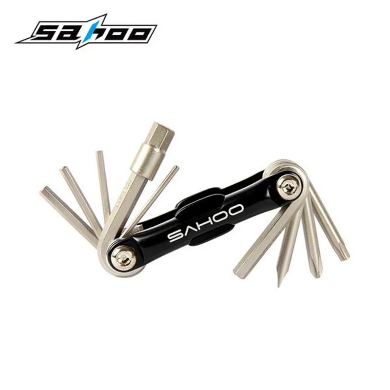 Best SAHOO Bike Tools 10 in 1 Bicycle Repairing Set Bike Repair Tool Kit Wrench Screwdriver Steel Bike Multifunction Tool 3 Color