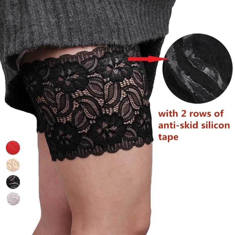 

Fashion Thigh Bands Lace Floral Elastic Anti-Chafing Anti-skid Leg Warmers Cuffs for Women Garters Antifriction Thigh Sleeve