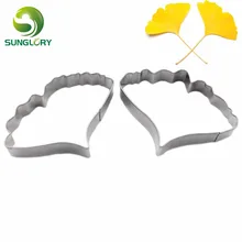 Шт. 2 шт. нержавеющая сталь Ginkgo формочки для печенья Biloba лист форма мусс кольцо торт украшение печенья штамп помадка выпечки инструменты