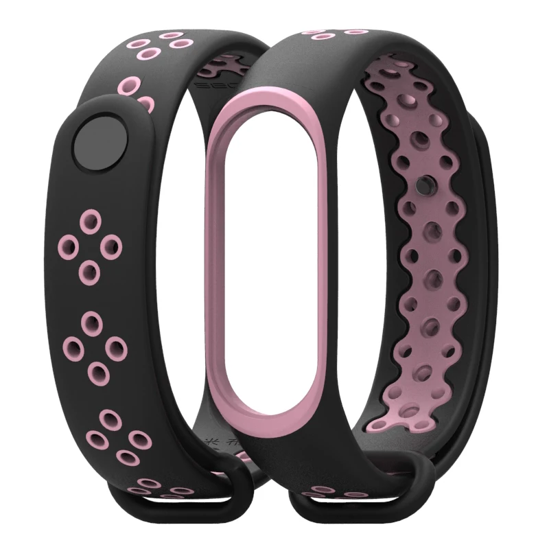 Black pink Mi jobs Sport mi Band 3 ремешок на запястье для Xiaomi mi Band 3 Band 3 Смарт-часы браслет для Xiaomi mi Band 3 силиконовый браслет - Цвет: Black pink
