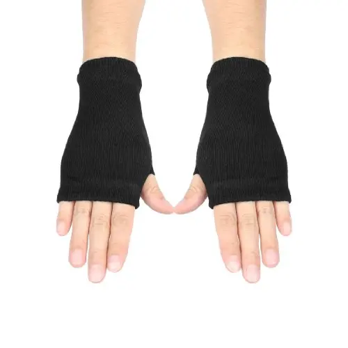New Sale Black Elastic Acrylic Fingerless Winter Knitted font b Gloves b font for Women