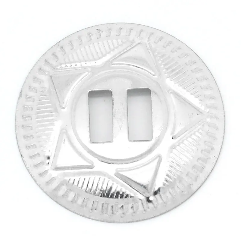 

5Pcs Shoes Bag Buckles Clasps Silver Tone Round Five-ponit Star Pattern 3.9cm Dia.(1 4/8")