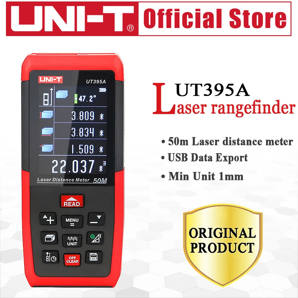UNI T UT395A Laser Distance Meters 50m Rangefinder Best Accuracy 2mm USB Data Export PC Software
