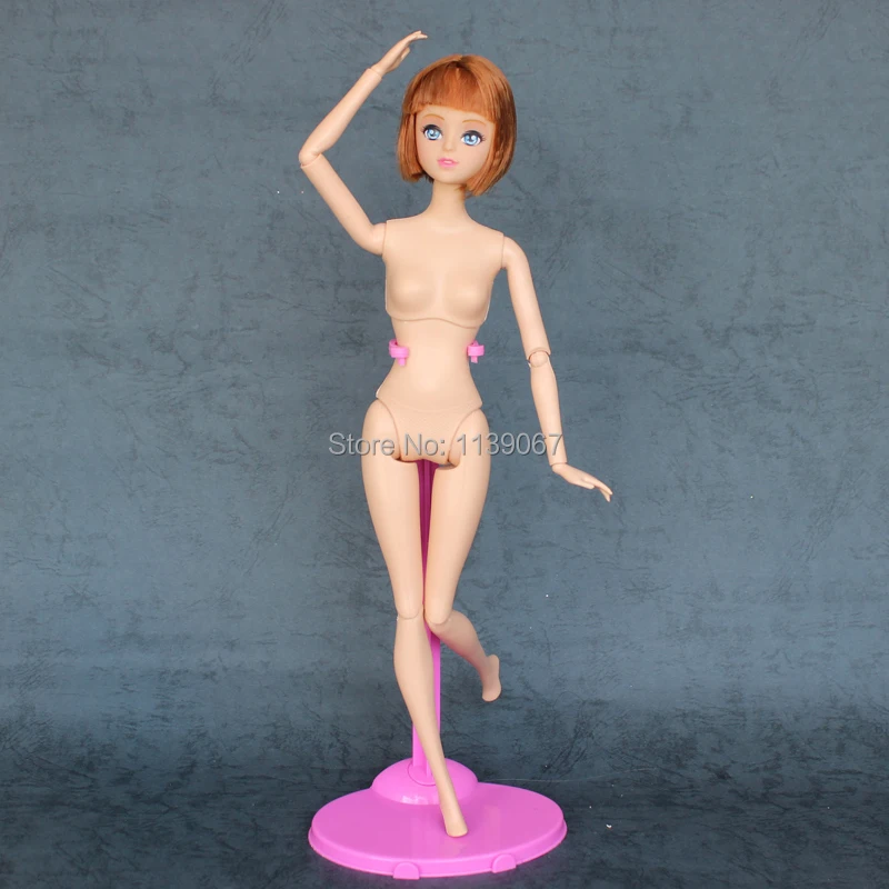 

Retail Short Brown Hair Nude Naked doll Toy / 12 Jointed Movable Flexible / 30cm/11.8" High For Barbie Kurhn doll Christmas Gift
