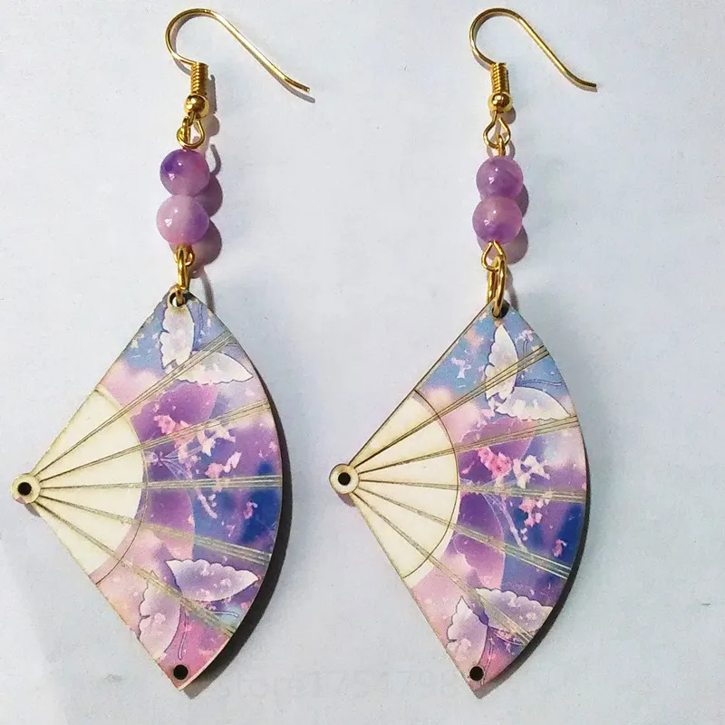 Zephyrr Fashion Jewellery Silver Plated Drop Earrings Blue /& Pink Beaded Tassel Leaf Shape