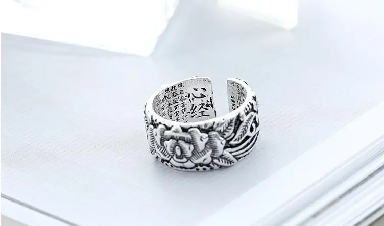 Bijoux, винтажное 925 пробы, серебряное, цветочное кольцо для девушек, дам, регулируемый размер, массивное кольцо, Свадебная вечеринка, ювелирные изделия, Anillos