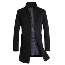 Winter wool coat men long sections thick woolen coats Mens Casual Fashion Jacket casaco masculino palto peacoat overcoat