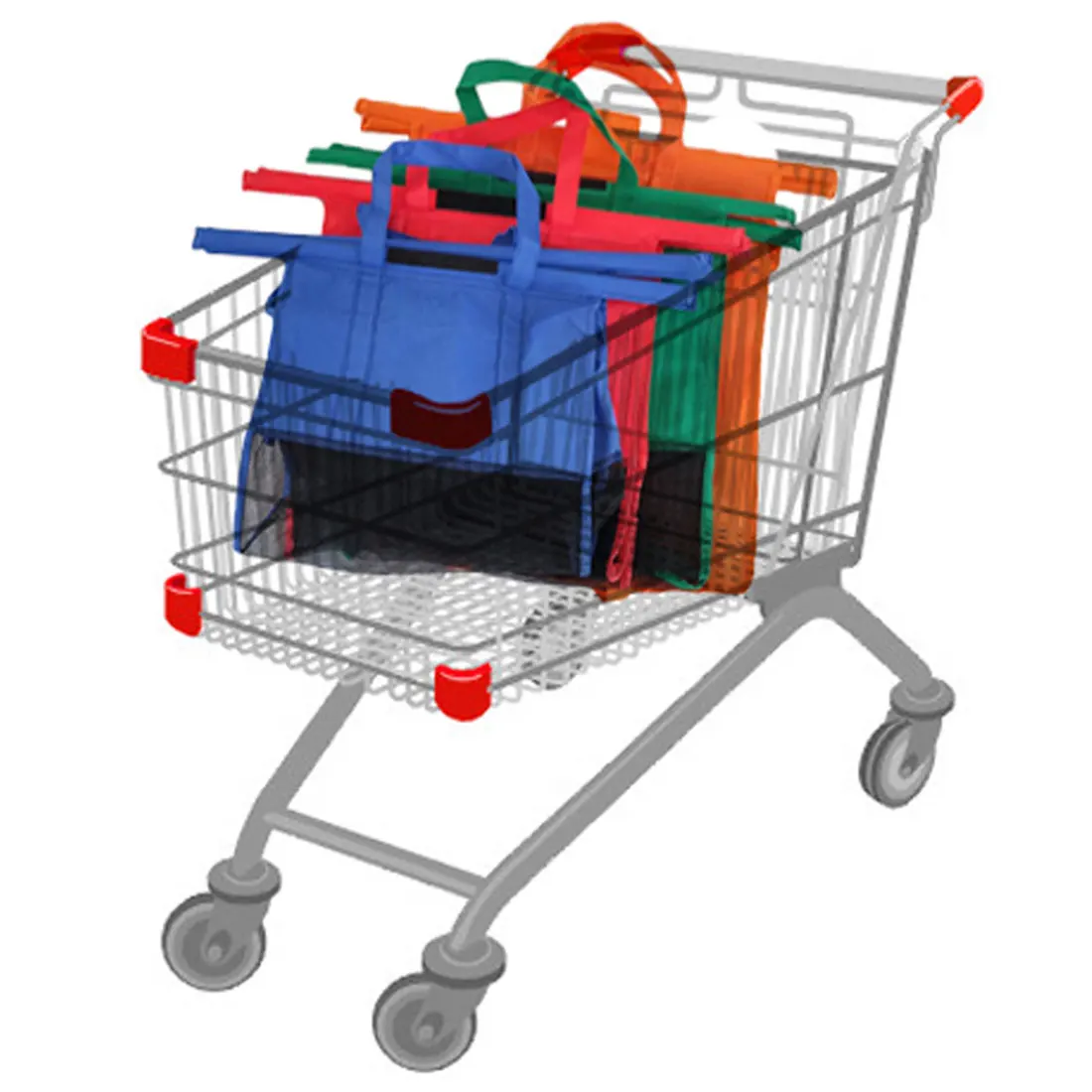 4pcs Foldable Shopping Cart Trolley Bags For Category Non woven Fabric