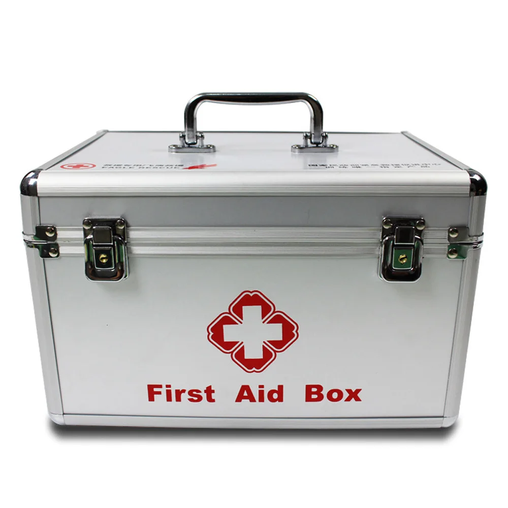

001outdoor household car medicine box first aid kit aluminum alloy medical case Storage Boxes size 30*21*19cm for camping hiking