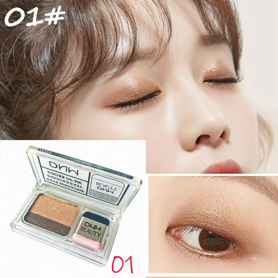 Lazy Eye shadow Palette корейский стиль Косметика матовое мерцание два цвета Тени для век штамп Палитра с кистью ню макияж набор