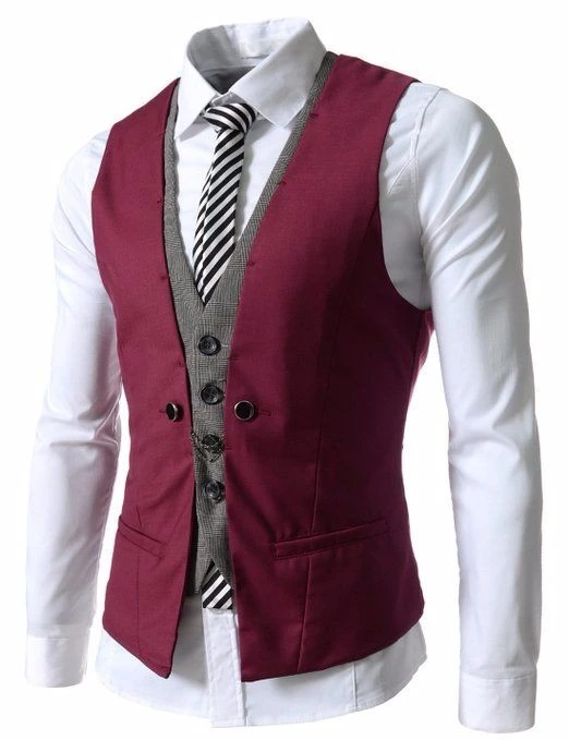 burgundy vest