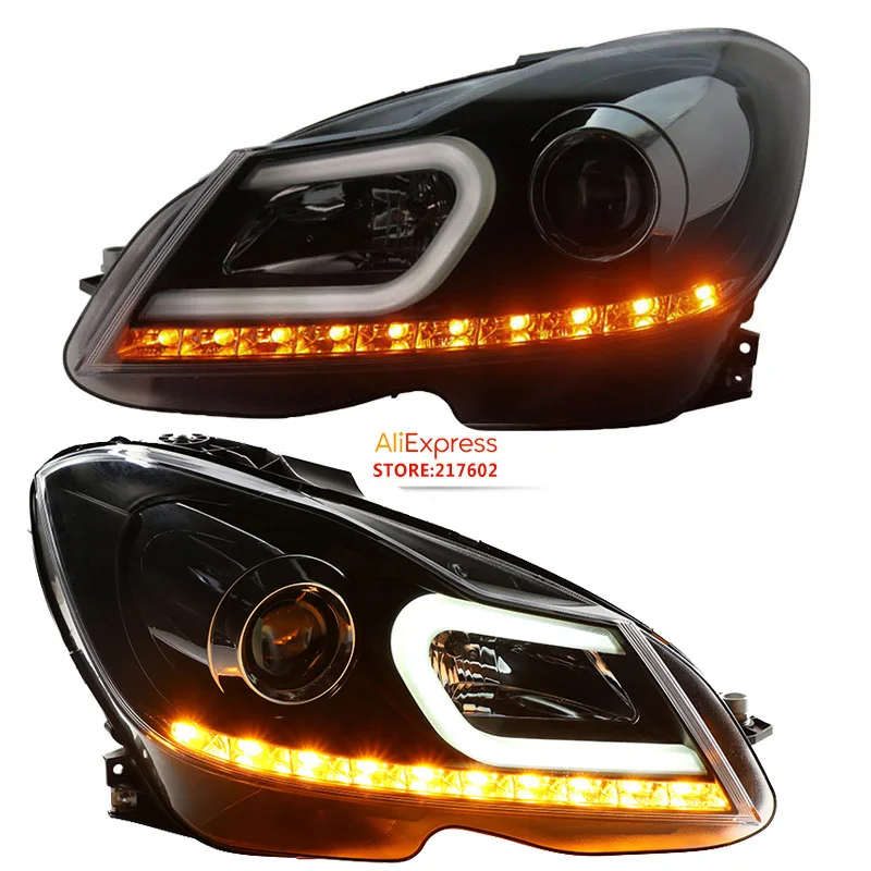 for Benz C Class W204 Headlights 2011 2014 for C180 C200 C260 bi xenon