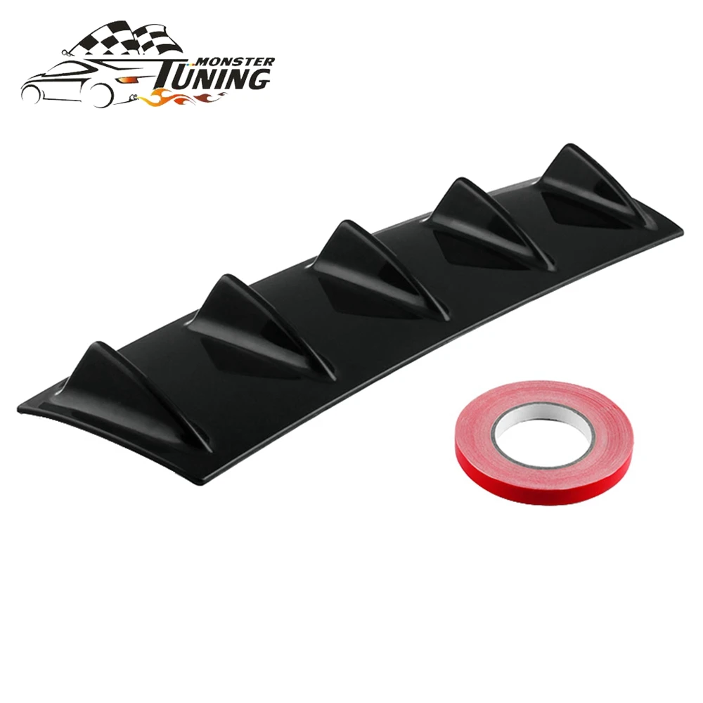 

Universal ABS Shark Fin Style Carbon Fiber 5 Fin Car Rear Bumper Lip Diffuser