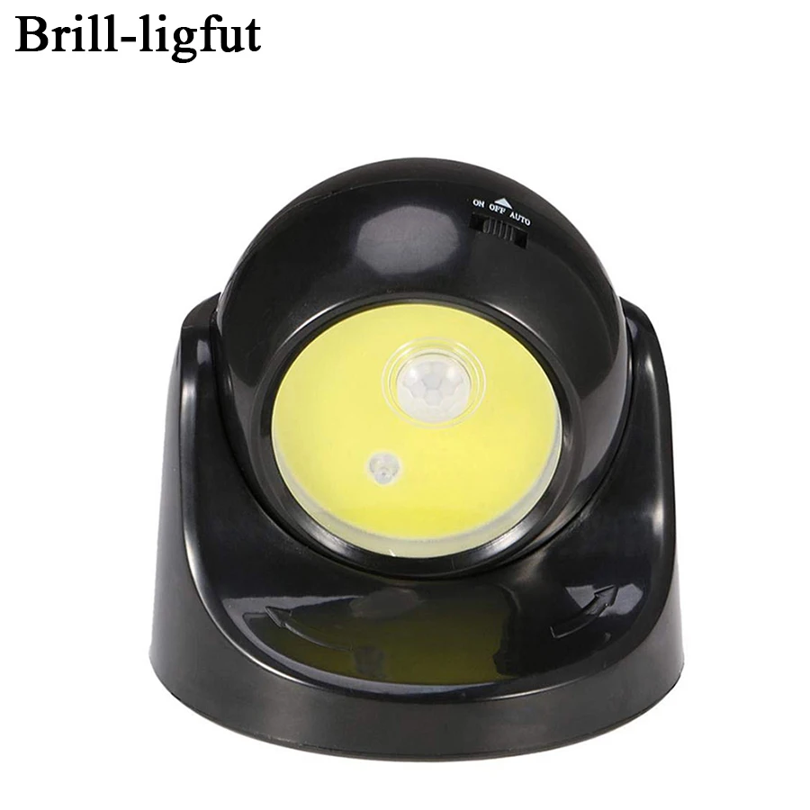 

COB PIR Motion Sensor Night Light Battery Operated 360 Degree Rotatable Closet Bedroom Aisle Corridor Wall Lamp For Cabinet