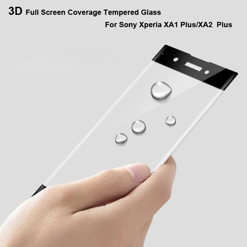 

For Sony Xperia XA2 Plus Tempered Glass for Sony Xperia XA1 Plus Screen Protector 3D Full Coverage Protective Film Clear Black