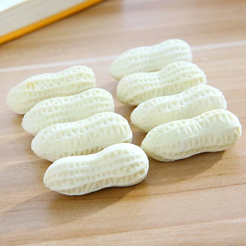 Coloffice 2PCS/Lot New Cute Peanut Eraser Lovely Stationery Rubber For