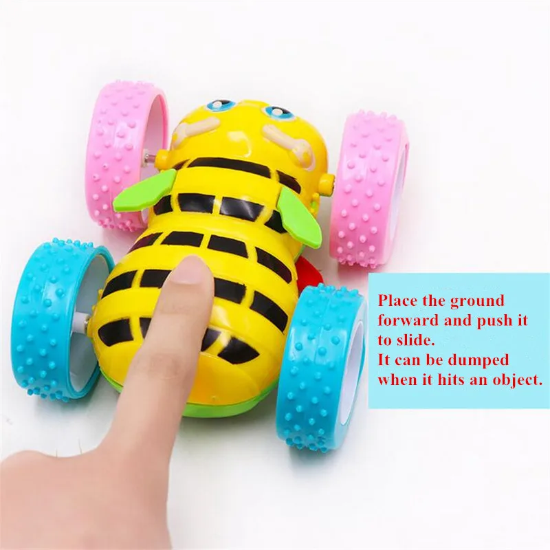 HANDANWEIRAN 1Pcs Plastic Clockwork Toys Cartoon Inertial Double-sided Bee Dump Truck Wind Up Clockwork Toy Kids Educational Toy HANDANWEIRAN 1Pcs Plastic Clockwork Toys Cartoon Inertial Double-sided Bee Dump Truck Wind Up Clockwork Toy Kids Educational Toy