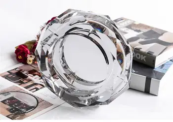 

20cm K9 Crystal Europe type Ashtray Creative octagon style ashtray