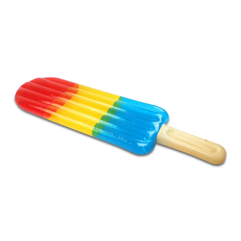

200cm Giant Transparent Popsicle Rainbow Ice Cream Inflatable Boat Lie-on Pool Party Float Air Mattress Swimming Ring Toys boia